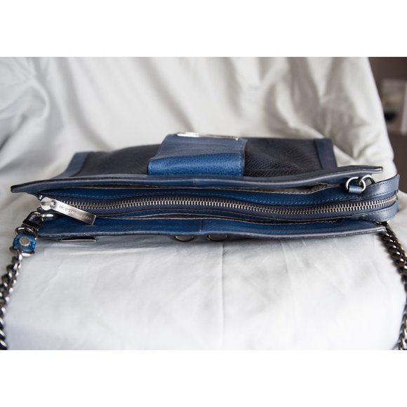 BCBG Double Lock Croc Pattern Leather Shoulder Chain Bag - Picture 5 of 6